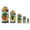 Set of 5 Family Christmas Celebration Wooden Nesting Dolls 6.5 Inches